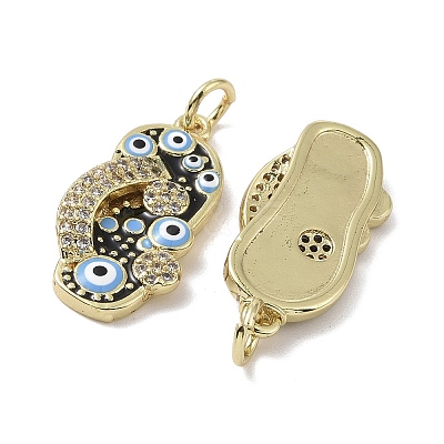 Golden Brass Micro Pave Cubic Zirconia Pendants KK-L209-073G-02-1
