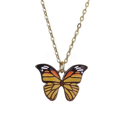 Alloy Enamel Pendant Necklace NJEW-JN04584-1