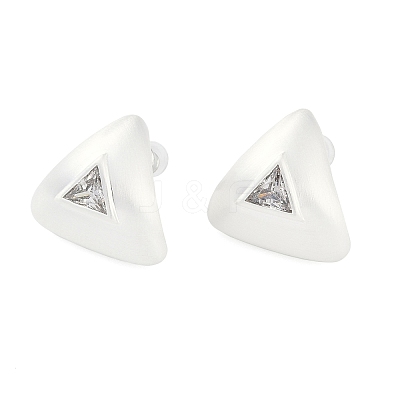 Triangle Brass Drawbench Stud Earring EJEW-L288-007S-1
