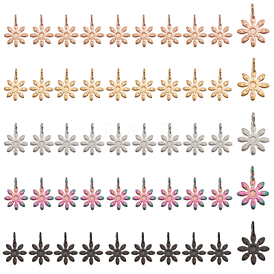60Pcs 5 Colors 304 Stainless Steel Pendants STAS-NB0001-72-1