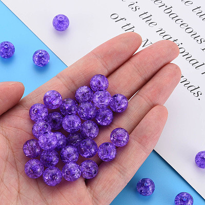 Transparent Crackle Acrylic Beads MACR-S373-66C-N21-1