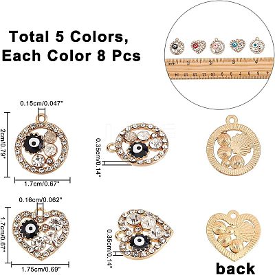 40Pcs 10 Style Rack Alloy Enamel Pendants ENAM-NB0001-65-1