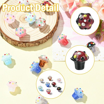 16Pcs 8 Colors Handmade Lampwork Enamel Bumpy Beads LAMP-CJ0002-72-1