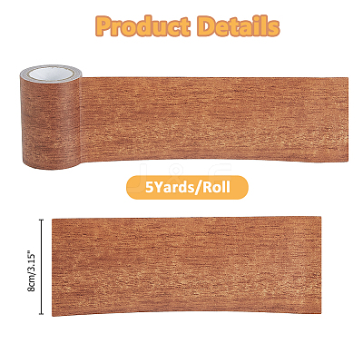 PE Imitation Wood Grain Adhesive Tape AJEW-WH0270-222H-1