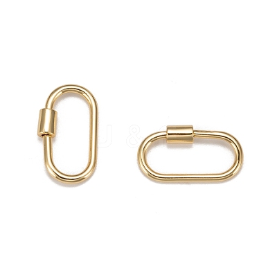 Brass Screw Carabiner Lock Charms KK-T047-07G-1