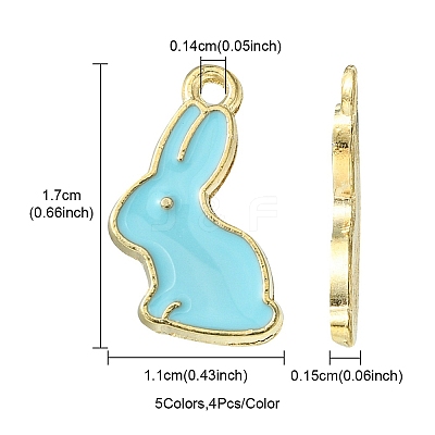 20Pcs 5 Colors Alloy Enamel Pendants ENAM-YW0003-01-1