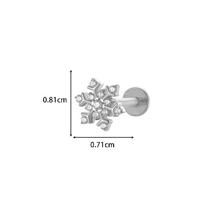 Titanium Alloy Micro Pave Cubic Zirconia Cartilage Earrings WGCFBAF-16-1
