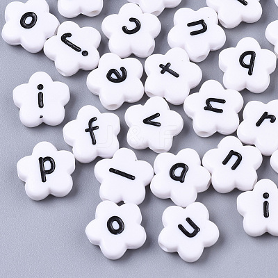 Opaque Spray Painted Acrylic Beads SACR-N009-21-1