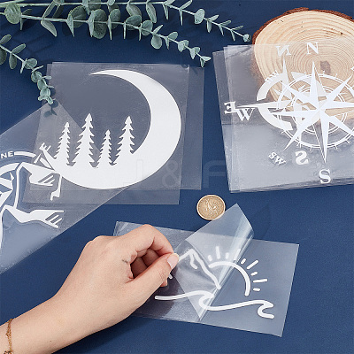 5 Sheets 5 Styles PVC Waterproof Stickers DIY-GF0006-27-1