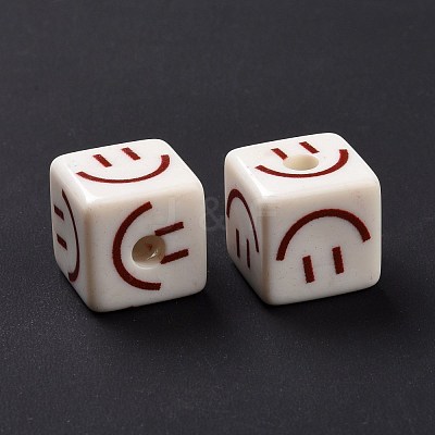 Opaque Printed Acrylic Beads MACR-C007-01L-1