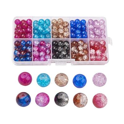 Round Transparent Crackle Glass Beads CCG-X0008-01-6mm-1