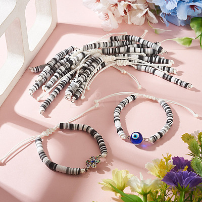 Handmade Polymer Clay Bead Bracelets Making AJEW-TAC00076-1