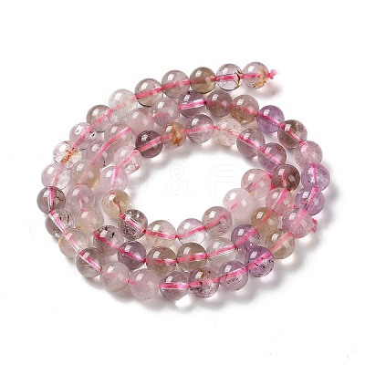 Natural Purple Rutilated Quartz Beads Strands G-M427-A01-01-1