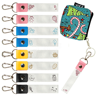 PU Leather & Cotton Name Marker Keychain AJEW-WH0514-034-1