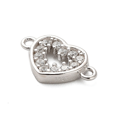 925 Sterling Silver Micro Pave Cubic Zirconia Connector Charms STER-U009-03P-02-1
