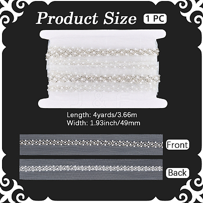 4Yards Polyester Lace Ribbon SRIB-GF0001-73B-02-1