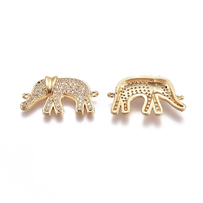 Brass Micro Pave Cubic Zirconia Links connectors ZIRC-K081-49G-1