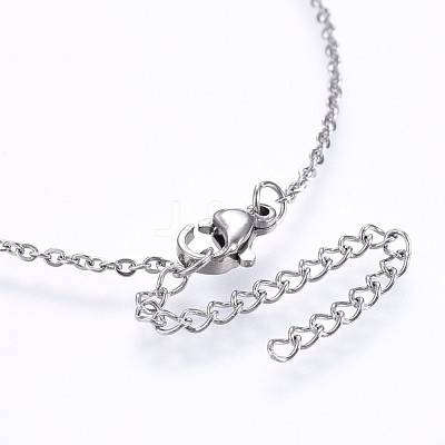 Brass Micro Pave Cubic Zirconia Initial Pendant Necklaces NJEW-H486-30P-D-1