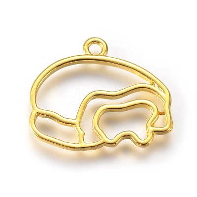 Zinc Alloy Open Back Bezel Pendants PALLOY-WH0036-18G-1