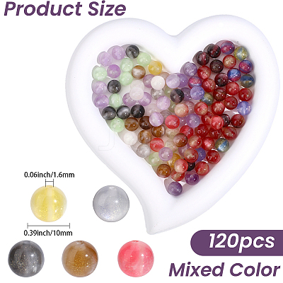 120Pcs Opaque UV Reactive Beads RESI-PA0001-35F-1