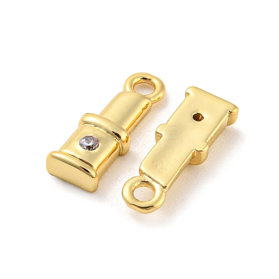 Rack Plating Brass Micro Pave Cubic Zirconia Charms KK-C038-06G-1