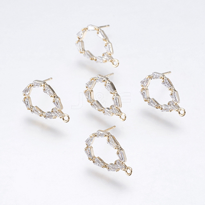 Brass Stud Earring Findings X-KK-I617-31G-NR-1