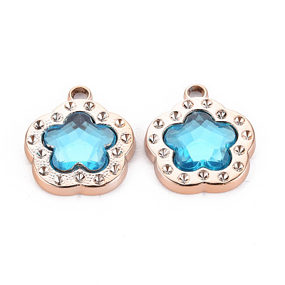 UV Plating Acrylic Pendant Rhinestone Settings OACR-R253-02LG-1