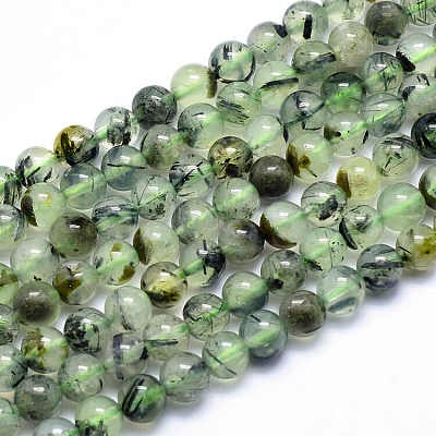 Natural Prehnite Beads Strands G-P322-48-8mm-1
