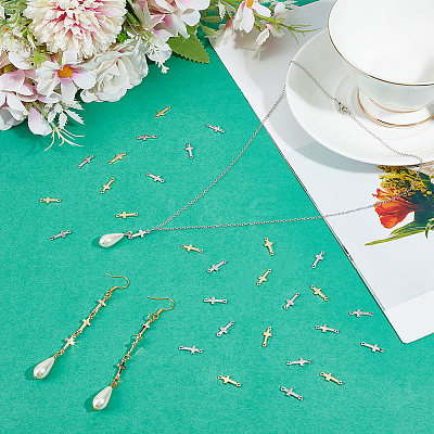 40Pcs 2 Colors Brass Links KK-AR0004-47-1