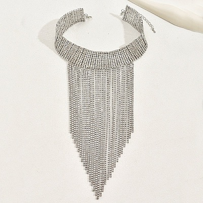 Iron Chains Tassel Statement Necklace VW0676-2-1