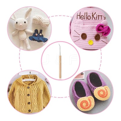 Wooden Knitting Tools Set TOOL-WH0018-22-1