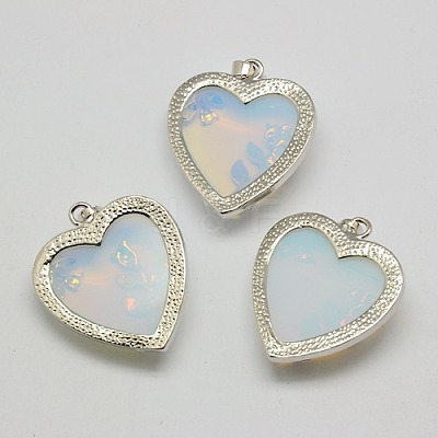 Heart Opalite Pendants X-GP356-5-1