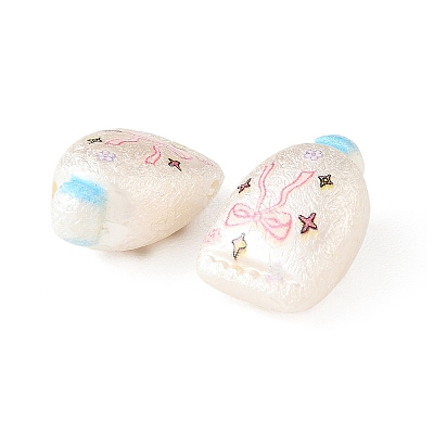 Printed Opaque Acrylic Beads OACR-B054-01M-1