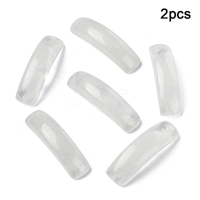 2Pcs Natural Quartz Crystal Connector Charms G-YW0002-72E-1