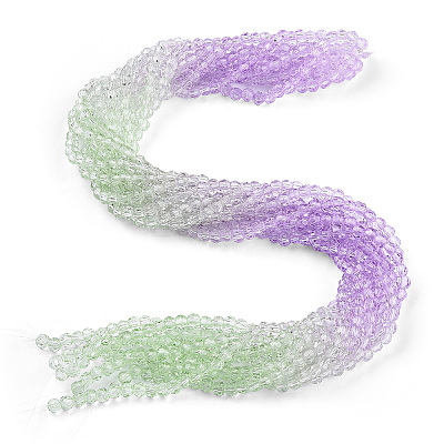 10 Strands Transparent Gradient Color Glass Beads Strands GLAA-CJ0002-09A-1
