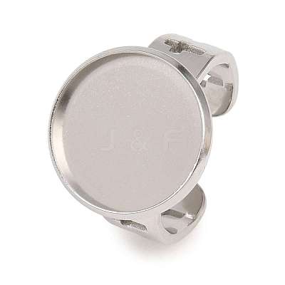 Hollow Cross 304 Stainless Steel Cuff Ring Components SA-CBA098D-02P-E-1