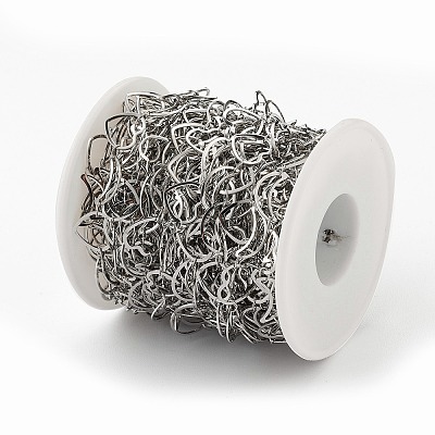 Tarnish Resistant 201 Stainless Steel Moon & Heart Link Chains CHS-F015-02P-1-1