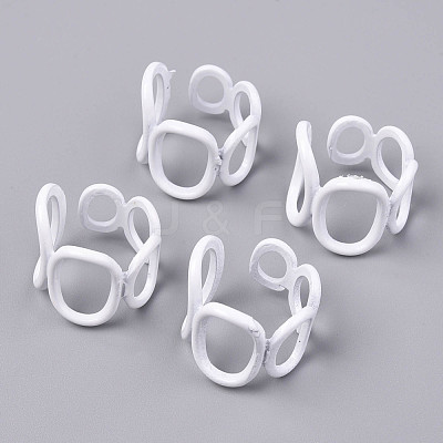 Spray Painted Alloy Cuff Rings RJEW-T011-26-RS-1