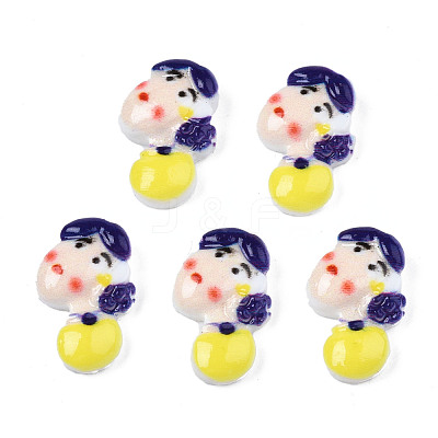 Spray Painted Opaque Resin Cabochons CRES-S302-75-1