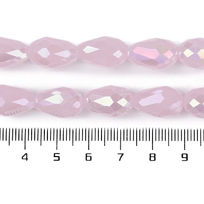 Opaque Solid Color Electroplate Glass Beads Strands EGLA-N013-J6mm-B01-1