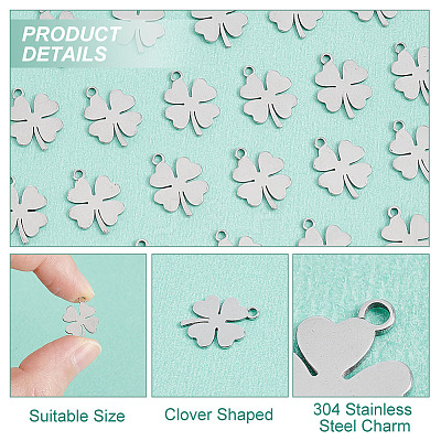 50Pcs 304 Stainless Steel Charms STAS-AR0001-45-1