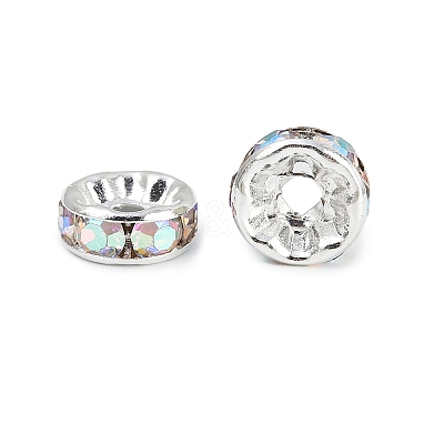 Brass Grade A Rhinestone Spacer Beads RB-A004-4-1