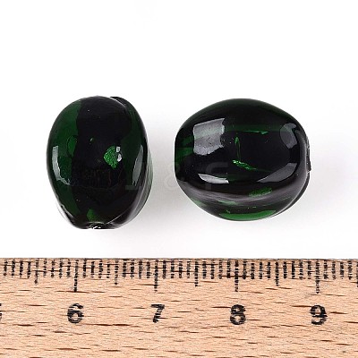 Handmade Silver Foil Lampwork Beads FOIL-T024-12B-1