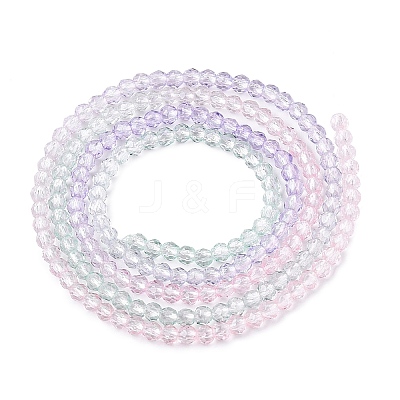 Transparent Gradient Color Glass Beads Strands GLAA-G101-2mm-18-1