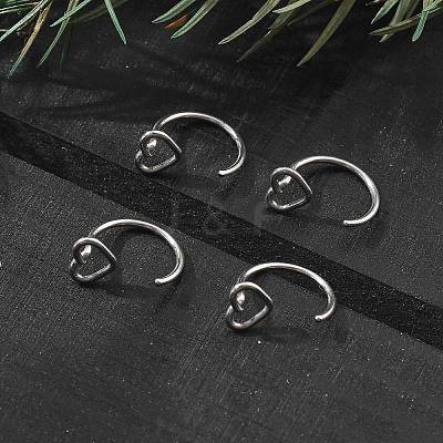 304 Stainless Steel Heart Hoop Nose Rings AJEW-A062-06P-1