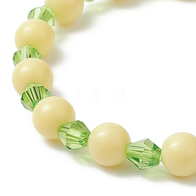 Acrylic Beaded Stretch Bracelet BJEW-JB08770-1