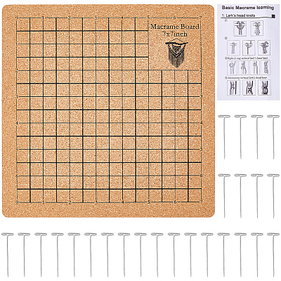 Square Cork Cotton Rope Knitting Board AJEW-WH20017-87A-1