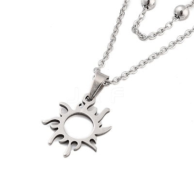 Stainless Steel Pendants Necklaces NJEW-U003-01H-P-1