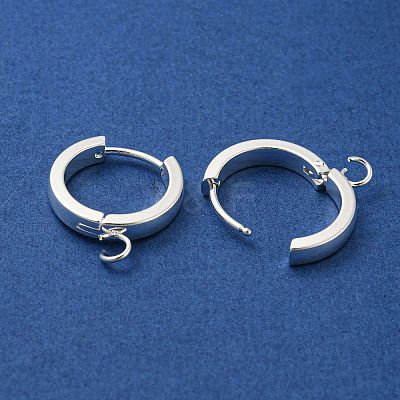 201 Stainless Steel Huggie Hoop Earrings Findings STAS-A167-01N-S-1