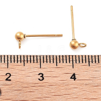 Ion Plating(IP) 304 Stainless Steel Ball Post Stud Earring Findings STAS-E163-44G-01-1